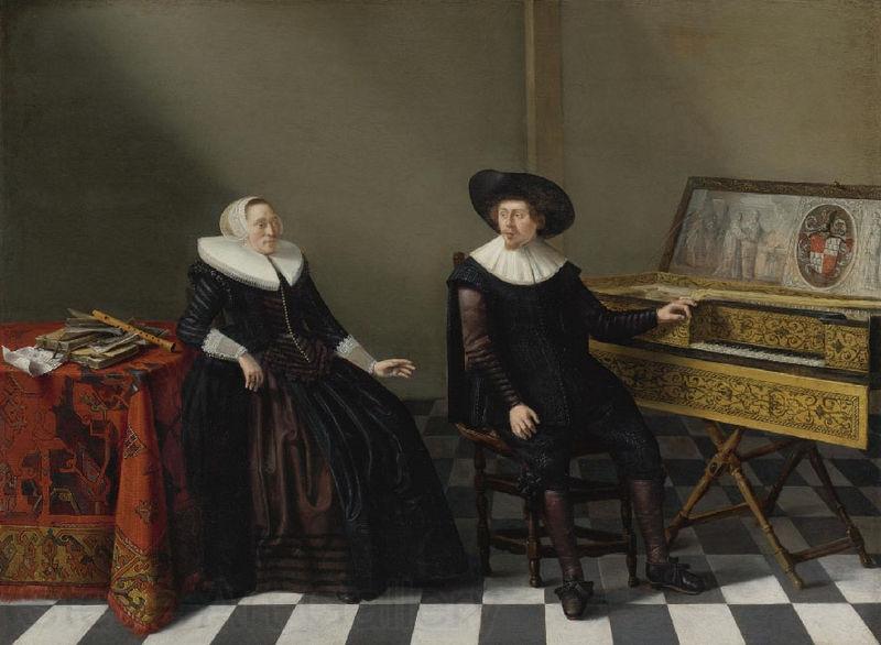 Cornelis van Spaendonck Prints Marriage Portrait of a Husband and Wife of the Lossy de Warin Family Spain oil painting art